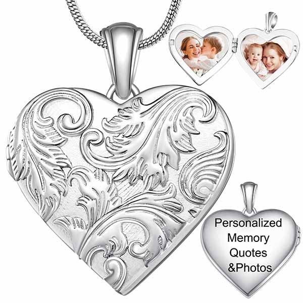 Heart Locket Necklace With Picture