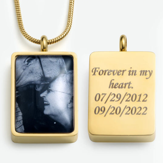 Heart Urn Necklace for Ashes with Pictures