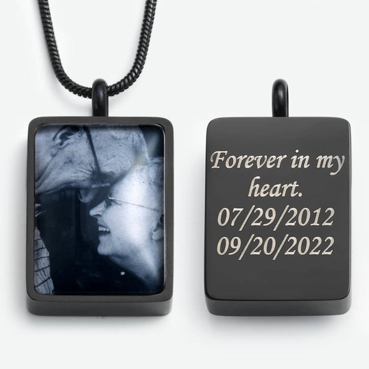 Heart Urn Necklace for Ashes with Pictures