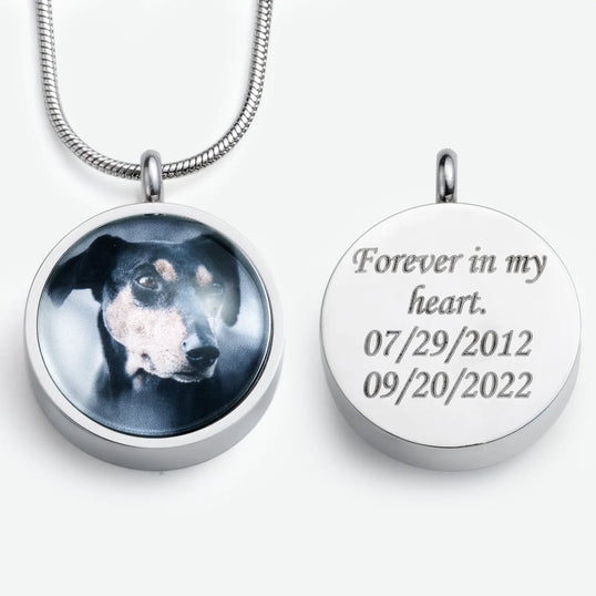 Heart Urn Necklace for Ashes with Pictures