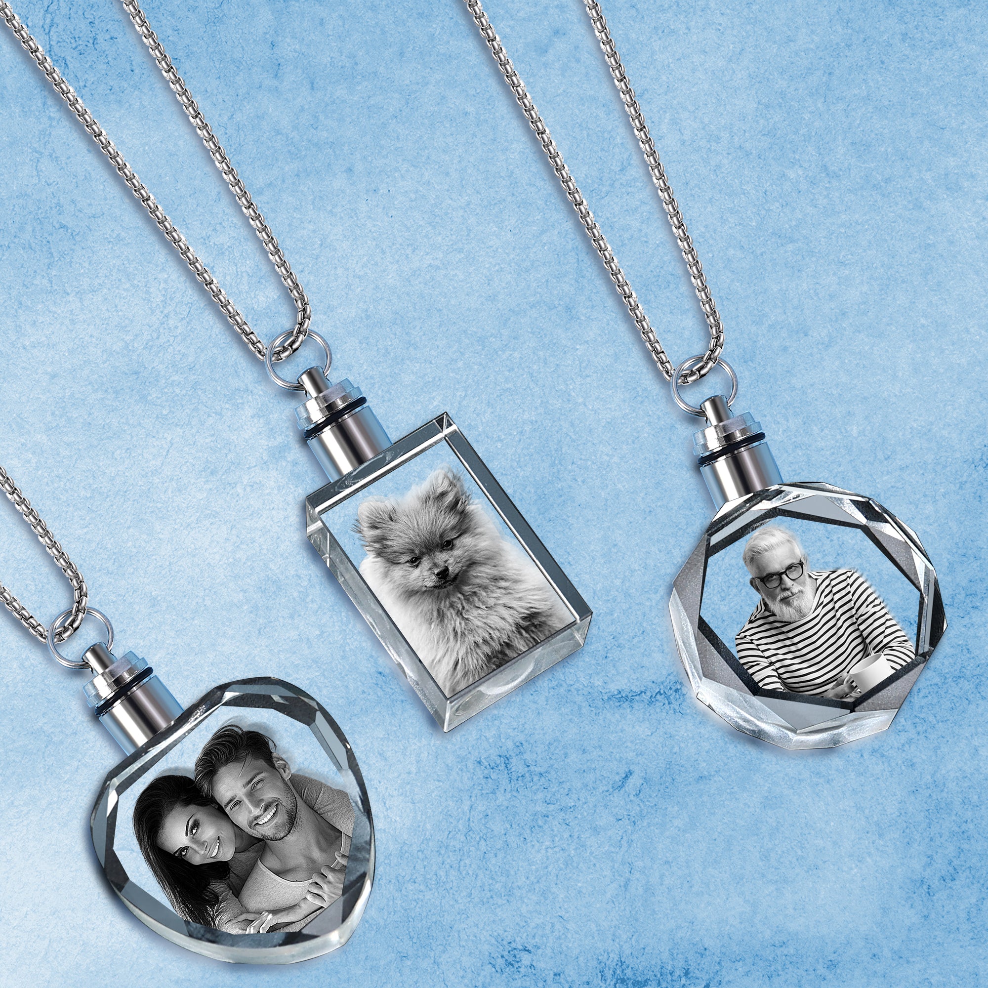 3d photo laser picture necklace