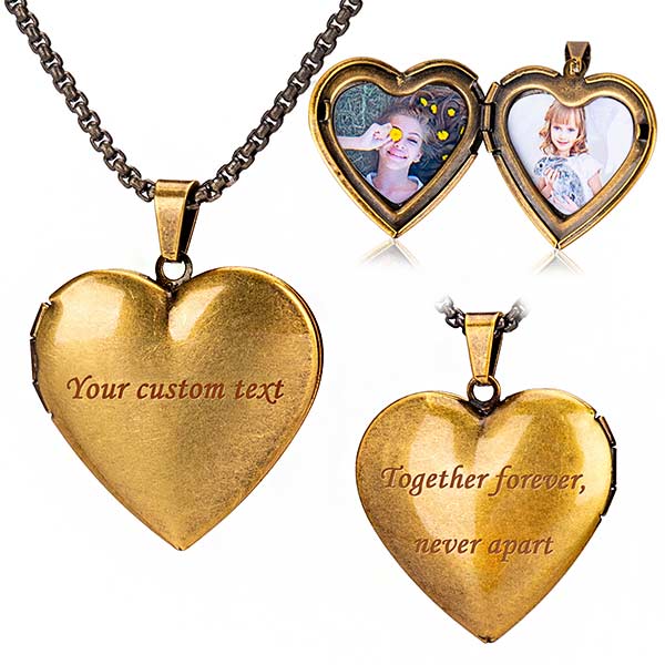 Personalized Heart Locket Necklace