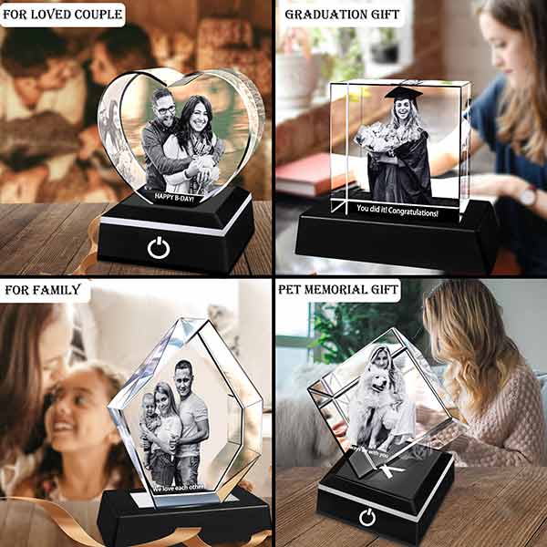 3D Photo Crystal Laser Engraved Crystal