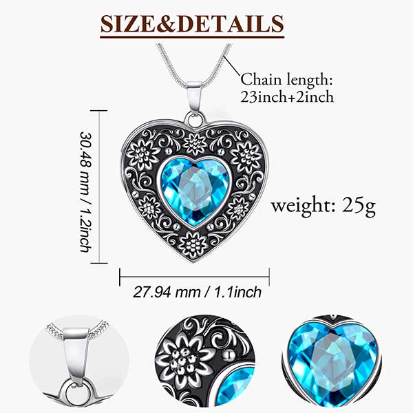 necklace heart locket dimension