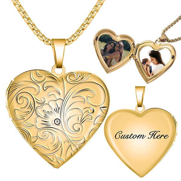 Heart Locket Pendant Necklace