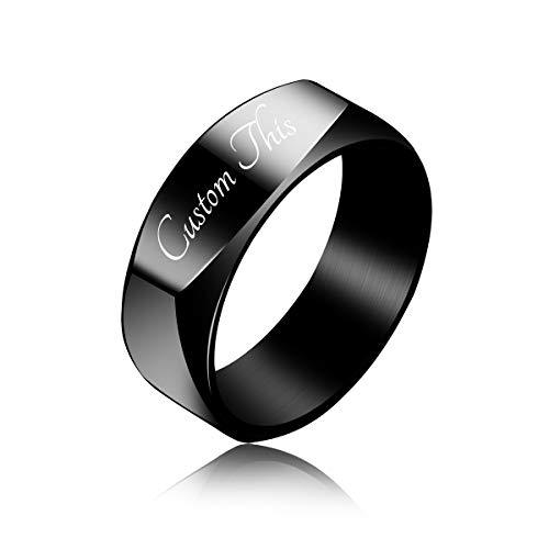 Titanium Steel  Engraved Mens Promise Ring