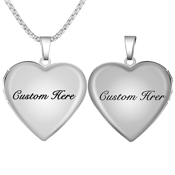 Personalized Heart Locket Necklace