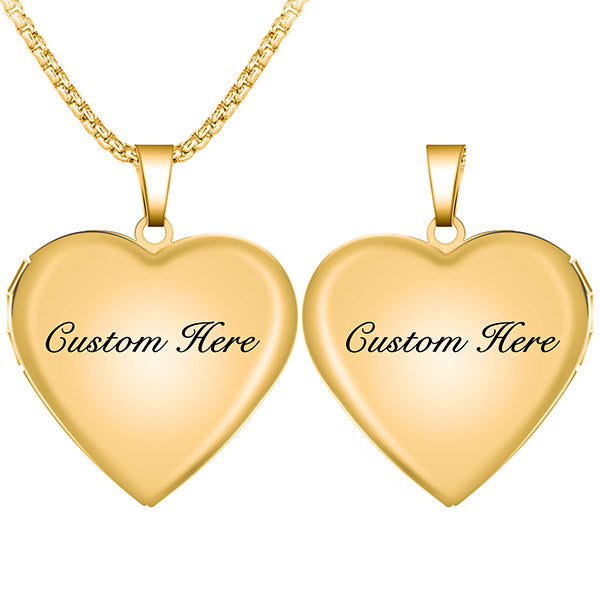 Personalized Heart Locket Necklace