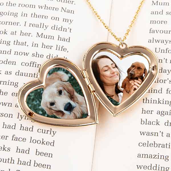  Fanery sue Personalized Large Heart-shape Locket With 2 Picture  Inside Engraved Pendant Memorial Necklace Customizable Any Photo  Text&Symbols for Women (Gold): Clothing, Shoes & Jewelry