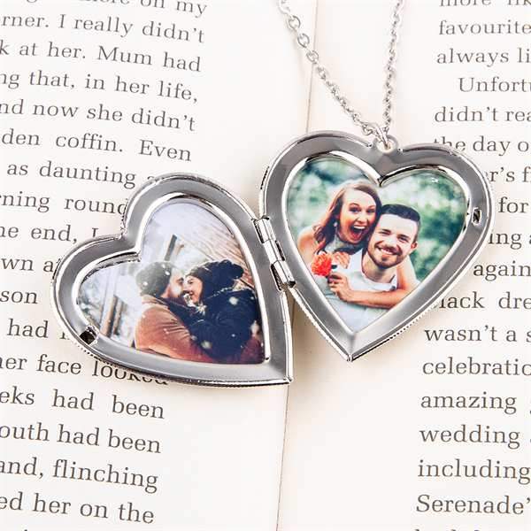 heart photo locket pendant