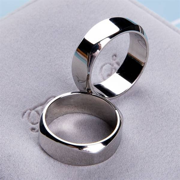 Titanium Steel  Engraved Mens Promise Ring